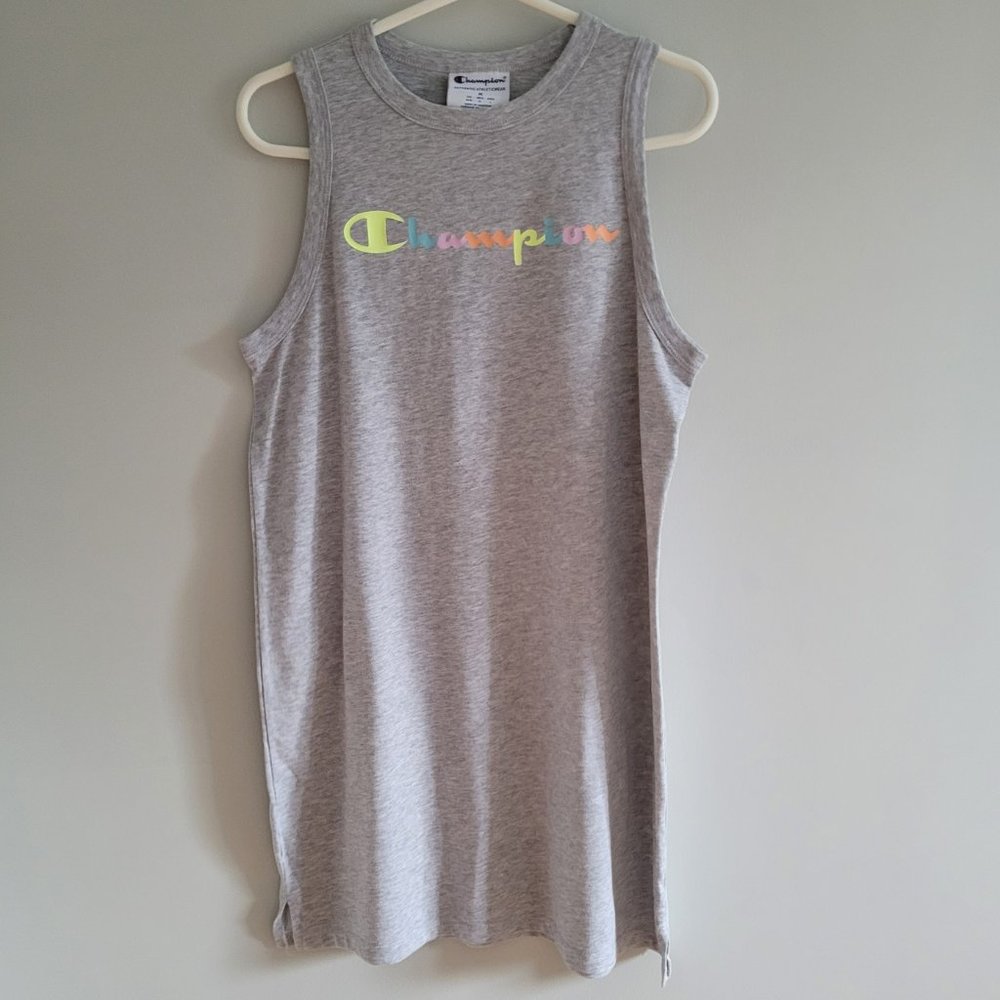 Women’s Champion Tank Tee Shirt Dress in Light Gray, Size M, Never Worn